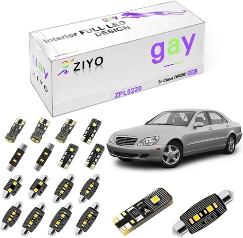 Miniatura 10 de ZIYO ZPL5140 - Kit de luz interior LED de repuesto para Mercedes Benz Clase S W140 1991-1999, 6000K xenón blanco cúpula bombillas Upgrage sin