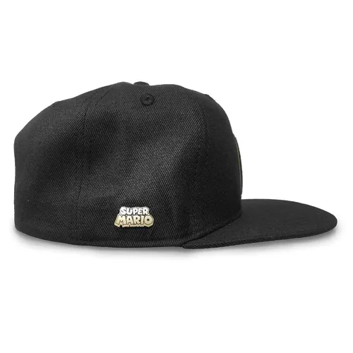Miniatura 3 de Controller Gear Super Mario Flat Bill Snap Back Hat (Black & Gold Mario M)