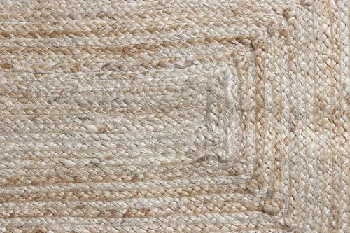Miniatura 5 de Alfombra de borde festoneado, alfombra tejida a mano de yute natural, 2 x 3 pies, color beige y negro, alfombra de sisal trenzada Kilim para sala