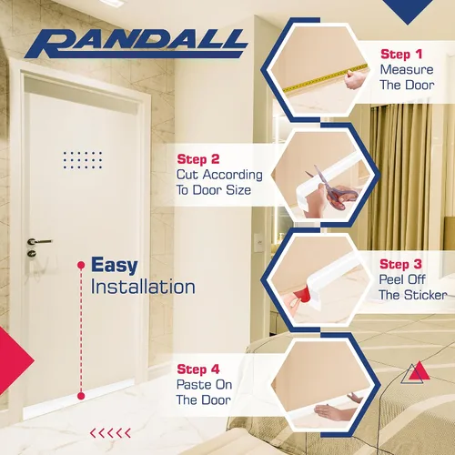 Miniatura 6 de Tapón adhesivo para puerta con respaldo de silicona – Barrido debajo de la puerta para puertas interiores y exteriores, aislamiento de ruido y aire