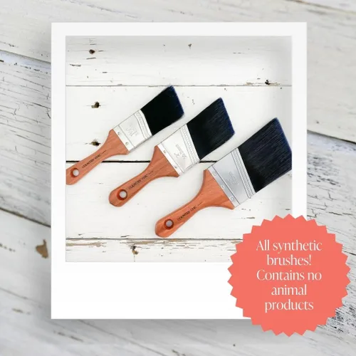 Miniatura 2 de Pincel de pintura estilo tiza – Cepillo de mango corto con cerdas sintéticas en ángulo para una aplicación suave de pintura de muebles