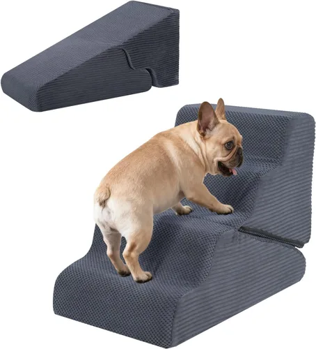 Miniatura 15 de Rampa para perros para cama, escaleras para perros de 16.5 pulgadas de alto para cama alta, escalones para mascotas 2 en 1 para perros pequeños