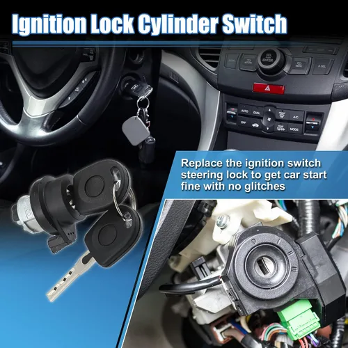 Miniatura 3 de X AUTOHAUX Interruptor de encendido Cilindro de bloqueo de dirección W/llave 1T0-905-855-A Interruptor de arranque de encendido para VW Jetta Golf