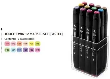 Miniatura 2 de ShinHan Touch Twin Marker Set 12 Pastel