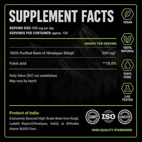 Miniatura 3 de Shilajit Auténtica resina Shilajit del Himalaya para hombres y mujeres, alto ácido fúlvico, energía y resistencia, apoyo inmunológico, más de 85