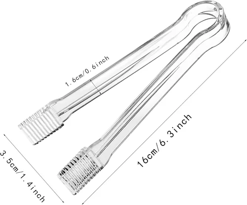 Miniatura 3 de Paquete combinado de 20, 10 pinzas de plástico para servir, mini pinzas de cocina, pinzas de cocina y 10 cucharas de plástico transparente
