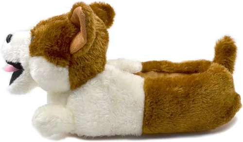 Miniatura 10 de Millffy Pantuflas clásicas de conejo para adultos, pantuflas de felpa de tamaño infantil, pantuflas de animales de pastor perro corgi disfraz calzado
