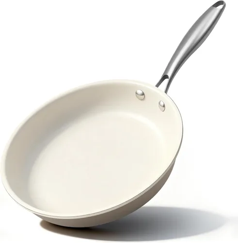 Sartén antiadherente de cerámica de 8.5 pulgadas, sin PFAS, sin tóxicos, apta para horno y lista para inducción, utensilio de cocina de aluminio con