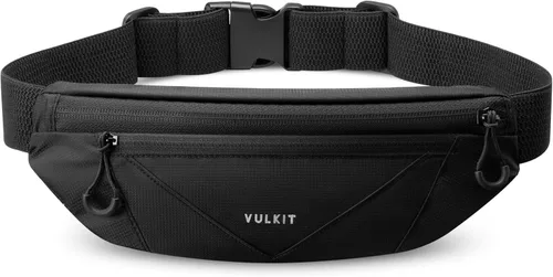 VULKIT Riñonera ligera e informal para mujeres y hombres, riñonera para exteriores para liberar tus manos, cintura impermeable de nailon con banda