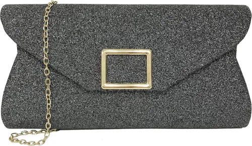 sioglam Bolso de mano de noche con purpurina para mujeres y niñas, bolsa de baile de graduación, cóctel, fiesta, boda, noche