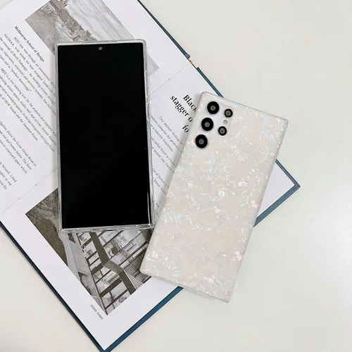 Miniatura 6 de J.west Funda para Galaxy S22 Ultra 5G, con purpurina brillante translúcida translúcida de ópalo colorido diseño de lámina fina con estampado