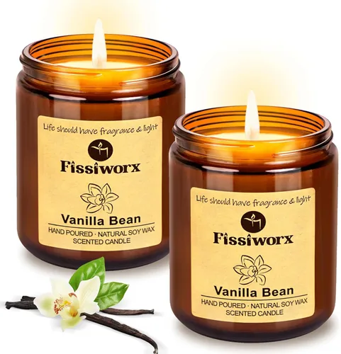 Miniatura 17 de Fissiworx Juego de 2 velas perfumadas de lavanda, cera de soja natural vertida a mano, 60 horas de combustión de larga duración, relaja y alivia