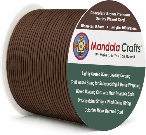 Miniatura 200 de Cuerda Mandala Crafts 0.03 pulgadas 109 yardas para hacer joyería, artesanía, macramé, cuerda de algodón encerado Negro