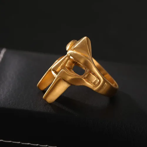 Miniatura 3 de Yumikoo Doom - Anillo de máscara dorado - Anillos de acero inoxidable de titanio para hombre