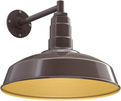 Miniatura 86 de Steel Lighting Co. Gardena - Luz de granero Montaje en pared al aire libre Cúpula de 16 pulgadas Cuello de cisne de 16 pulgadas Luz