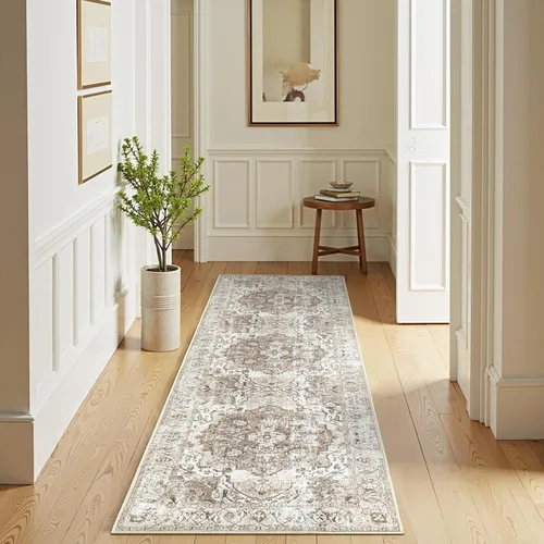 Miniatura 14 de jinchan Alfombra floral primaveral de 2 x 3 pies para entrada, alfombra desgastada lavable, de pelo corto, suave, pequeña, antideslizante, tapete