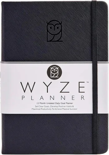 Miniatura 6 de Wyze Planner Agenda diaria sin fecha, organizador de productividad B5 de 1 año con dos páginas semanales, establecimiento de objetivos, seguimiento