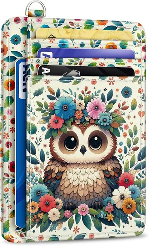 Miniatura 30 de Yonlevres Cartera delgada para tarjetas de crédito, cartera RFID para mujer, bolsillo frontal, soporte para tarjetas pequeñas, estuche para tarjetas