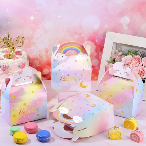 Miniatura 2 de Leinuosen Cajas de regalo de nube arcoíris – Bonitas cajas de recuerdo de fiesta, golosinas de dulces, cajas de regalo para niñas, niños y niños