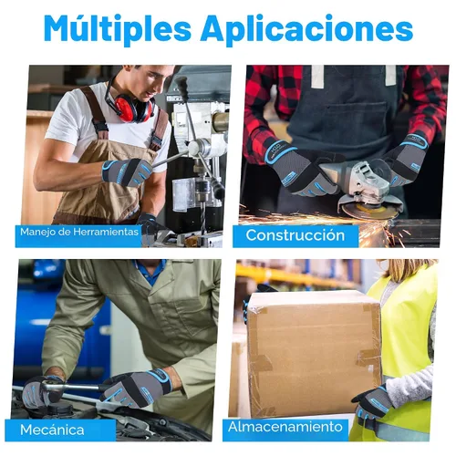 Miniatura 6 de Handlandy - Guantes de trabajo para hombre y mujer, para mecánicos, de seguridad, de uso general, aptos para pantalla táctil, guantes de trabajo