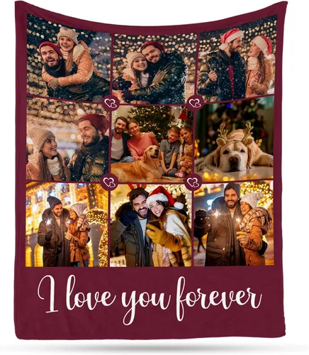 Miniatura 22 de Envío al día siguiente, manta musical personalizada con foto - impresa en EE. UU., mantas personalizadas con foto para adultos y niños, regalos