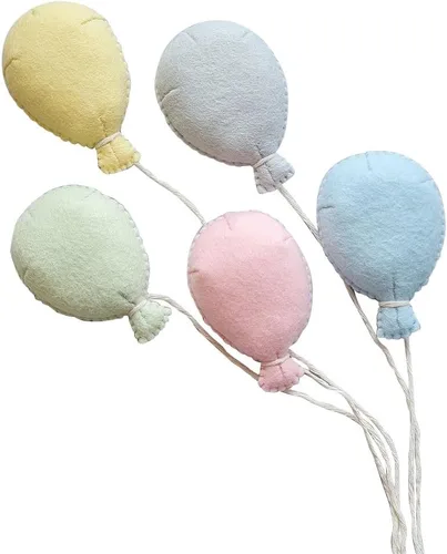 Miniatura 10 de Juego de accesorios de fotografía para recién nacidos, 5 globos de fieltro y 3 nubes para sesiones de fotos de bebés, niños y niñas, accesorios de 5