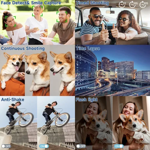 Miniatura 6 de Cámara digital 4K para fotografía, cámara de vlogging de 50 MP para video de YouTube con flash y pantalla abatible de 180 ° de 3 pulgadas, cámaras