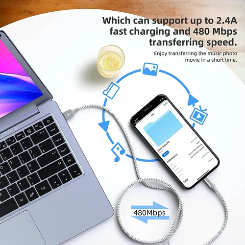 Miniatura 6 de Cargador para iPhone [certificado Apple MFi] Paquete de 3 cables Lightning de 10 pies de largo, carga rápida, sincronización de datos, cable USB