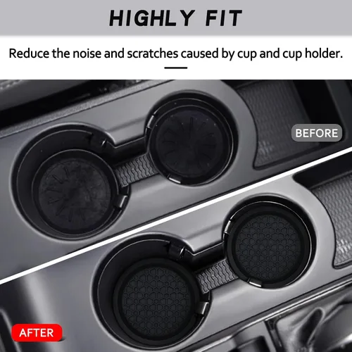 Miniatura 2 de Auprite Posavasos para tazas de coche, 2 unidades de 2.77 pulgadas Posavasos universales para portavasos de coche, alfombrillas antideslizantes