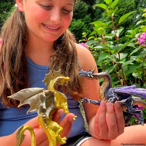 Miniatura 2 de Safari Ltd. Figura de dragón dorado – Figura detallada de 6.75 pulgadas – Divertido juguete educativo de fantasía para niños, niñas y niños a partir