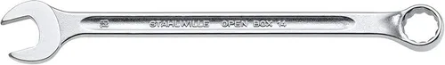 Miniatura 7 de Stahlwille 40101616 Llave combinada, caja abierta, larga, tamaño 0.630 in, ángulo final de anillo de 10 grados, hecha de acero de aleación de cromo