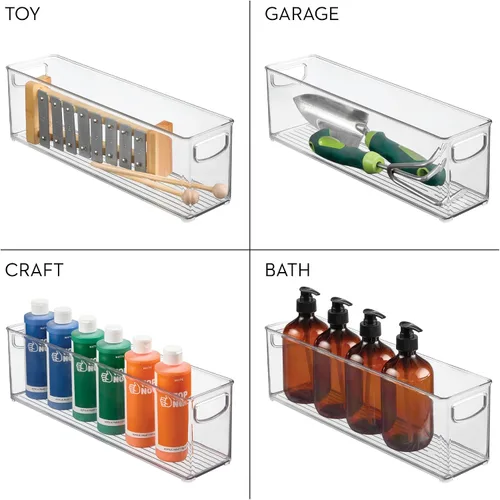 Miniatura 7 de iDesign - Contenedor apilable de plástico reciclado, perfecto para guardar bolsas de leche materna, transparente
