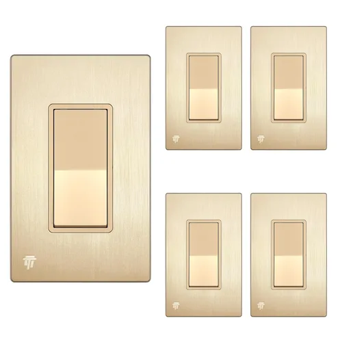 Miniatura 27 de ENERLITES Decorator Paddle Rocker Interruptor de luz, acabado brillante, un solo polo, 3 cables, tornillo de tierra, grado residencial, 15 A, 120