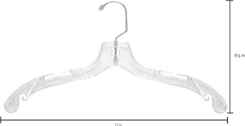 Miniatura 3 de DEILSY™ Perchas de plástico transparente, paquete de 12 perchas duraderas para la organización del armario, colgador de plástico esencial para ropa
