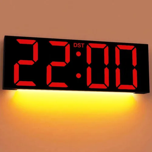 Miniatura 10 de JALL Reloj de pared digital grande de 22'', pantalla de números LED grande, DST, luz nocturna para aula, sala de estar, dormitorio, montado, regalo