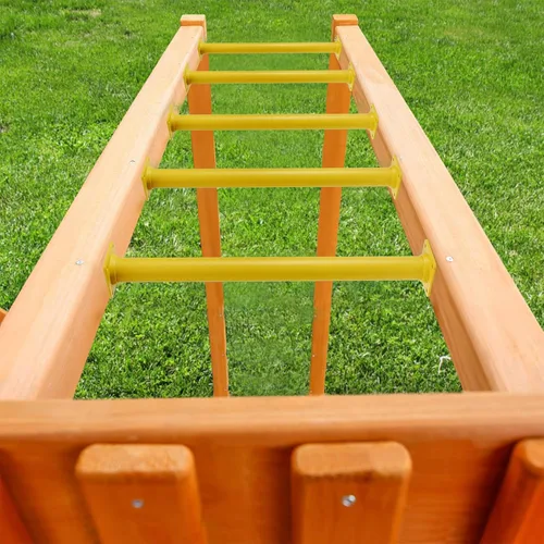 Miniatura 4 de Juego de 6 barras de mono para patio trasero, peldaños de escalera de acero para exteriores, asas de escalada de seguridad, 16.5 pulgadas