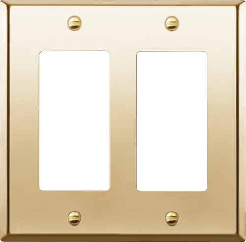 Miniatura 14 de ENERLITES Placa de pared metálica decorativa para receptáculo o interruptor, acero inoxidable 201, resistente a la corrosión, tamaño 2-Gang 4.50" x