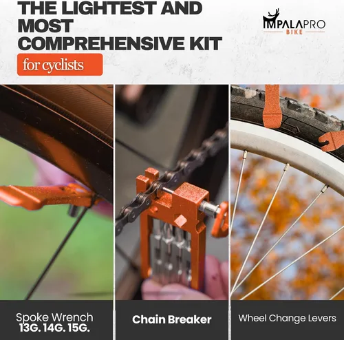 Miniatura 4 de IMPALAPRO Kit de herramientas para bicicleta portátil 20 en 1, compacto y ligero (4.14 oz) cromo-vanadio (CRV) - Multiherramienta para bicicleta