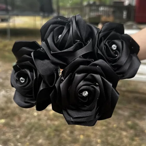 Miniatura 5 de Cinta de tela de satén de 1-1/2 pulgadas de ancho x 50 yardas, cinta negra perfecta para lazos de bricolaje, guirnaldas, envoltura de regalos