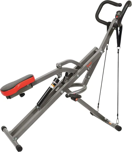 Miniatura 5 de Sunny Health & Fitness Row-N-Ride PRO, máquina de sentadillas completa para todo el cuerpo con banda de resistencia opcional, fácil de instalar