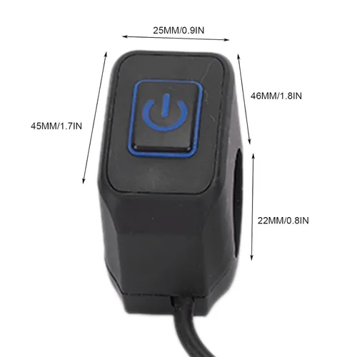 Miniatura 5 de Yctze Interruptor de manillar de motocicleta de 0.866 in, botón de control universal para faros delanteros (metal ABS) (azul)