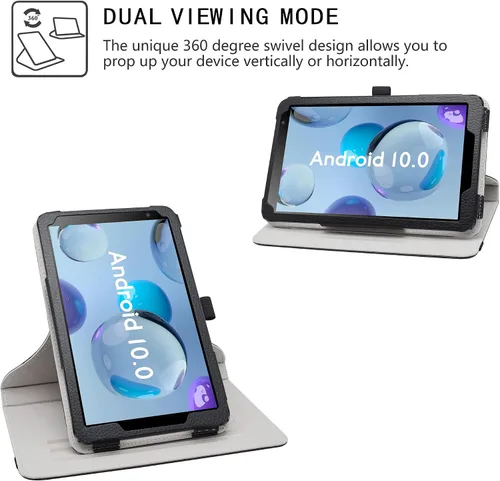Miniatura 3 de LiuShan Funda de poliuretano con rotación 360 para DIALN X8 Ultra/Vortex Tab 8 4G/Foxx T8 Plus/Sky Devices Elite T8/Elite Octa/MAXWEST Nitro 8/Astro