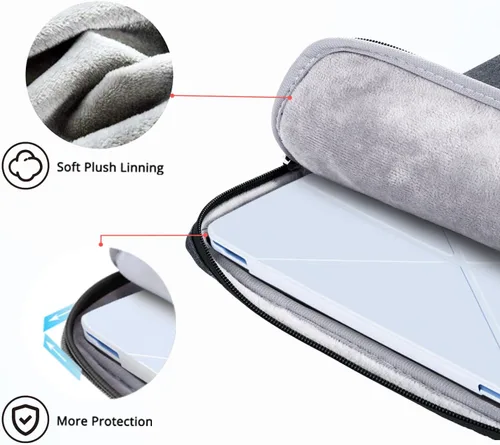 Miniatura 7 de Ferkurn Funda para laptop para hombres y mujeres, compatible con MacBook Air/Pro, Lenovo Surface, HP, Dell, ASUS Acer, 15.6 pulgadas, color gris