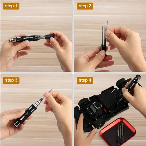 Miniatura 4 de Kit de herramientas de reparación para modelos RC 10 en 1 con destornilladores hexagonales de 1.5/2.0/2.5/3.0/4.0/5.5mm, destornillador Phillips
