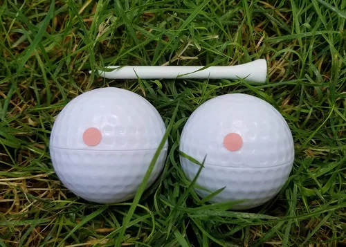 Miniatura 3 de J&M Gender Reveal Pelota de golf para baby showers y fiestas de revelación. Polvo Holi totalmente natural. Paquete de 2. Rosado