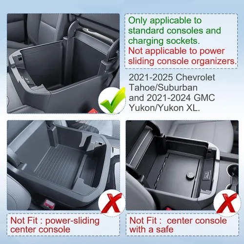 Miniatura 8 de EDBETOS Bandeja organizadora de consola central de tamaño completo compatible con Chevy Tahoe/Suburban 2021-2025 y GMC Yukon 2021-2024, compatible