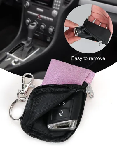 Miniatura 4 de Meiiy Funda para llavero de automóvil, llavero de automóvil, funda para llave de automóvil, bolsa pequeña con cremallera con llavero