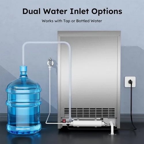 Miniatura 4 de Máquina comercial para hacer hielo - 200 libras/24 horas, máquina de hielo comercial con contenedor de almacenamiento de 50 libras, debajo