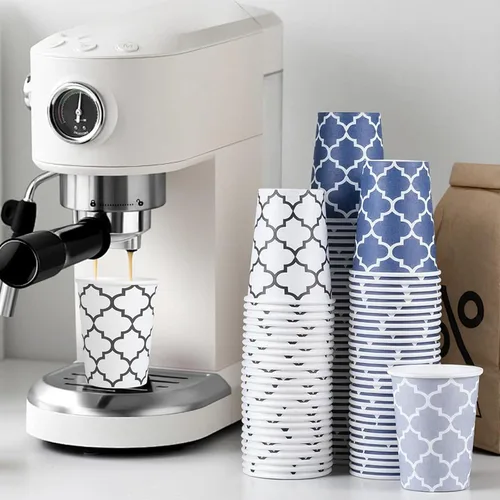 Miniatura 4 de Clawsoff Paquete de 300 Vasos de Papel de 8 oz, Vasos de Café Desechables de 8 OZ Coloridos para Bebidas Calientes/Frías para Oficina Fiesta Hogar