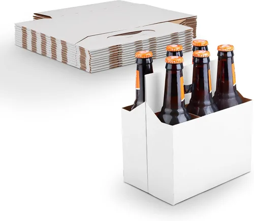 Miniatura 12 de MT Products 4 soportes para botellas de cartón kraft de 12 onzas. Portabotellas de cerveza o soda para un transporte seguro y fácil, paquete de 4